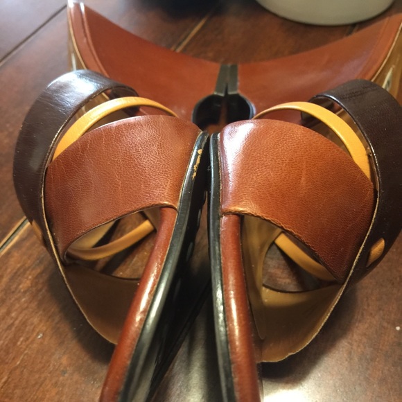 Alfani Multi Brown Colors Leather Wedges Size 9M - Picture 4 of 8